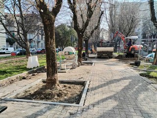 Cantieri in corso in via Belli