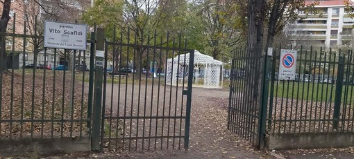 Il cancello ripristinato al giardino Scafidi