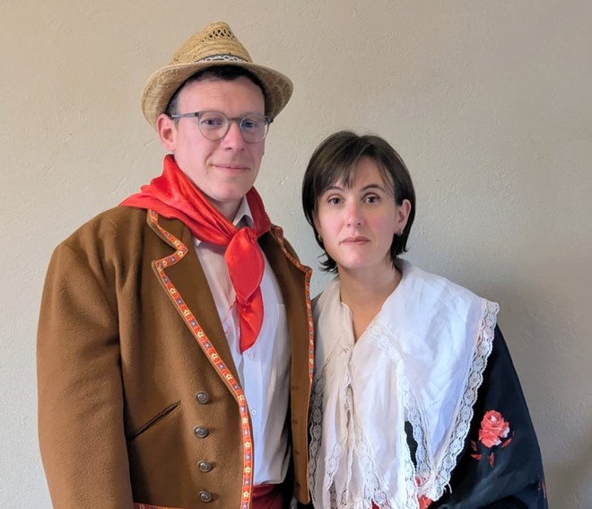 Fabio Rosaclot e Giorgia Mollar nei panni delle maschere cumianesi