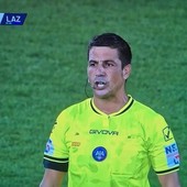 Manganiello durante il Var in Como-Lazio