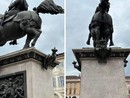Il Caval 'd brons ripulito: cancellata la scritta &quot;Palestrina Libera&quot;