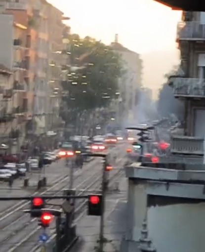 Alba pirotecnica in Barriera e Aurora, festa con fuochi d'artificio per la vittoria del Marocco ai Mondiali
