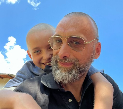 Papà Federico con il figlio Alberto