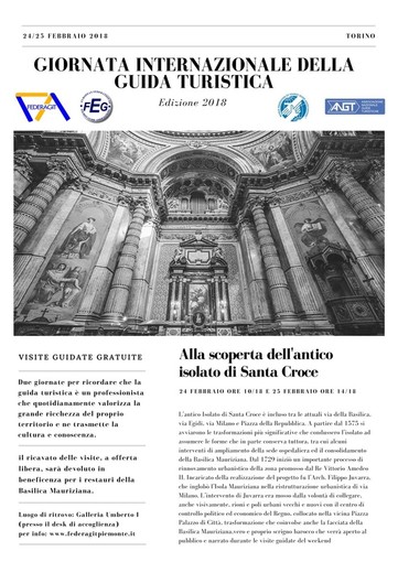 Sabato e domenica visite guidate alla scoperta dell'antico isolato di Santa Croce a Torino