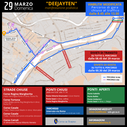 La cartina delle strade interessate dalla Deejay Ten 2026 La cartina delle strade interessate dalla Deejay Ten 2026