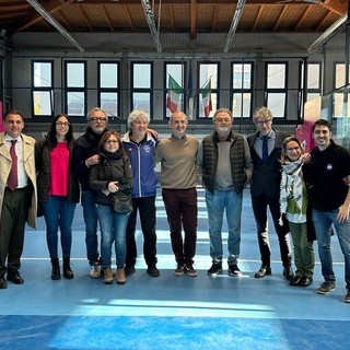 L'assessore Carretta e il presidente della 5 Correnti nella nuova Hitball Arena