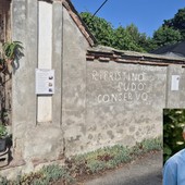 Antonio Candellero (nel riquadro) e il suo muro Antonio Candellero (nel riquadro) e il suo muro