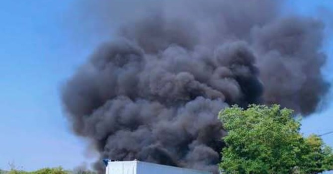 Incendio in una fabbrica a Orbassano Incendio in una fabbrica a Orbassano