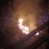 L'ultimo incendio nel cantiere di via Col di Lana