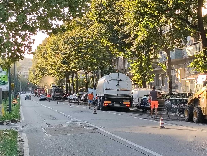 Cantieri stradali in via Onorato Vigliani