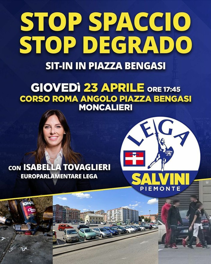 La locandina del presidio organizzato dalla Lega