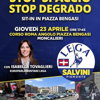 La locandina del presidio organizzato dalla Lega