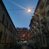 Il nuovo lampione a Santa Giulia