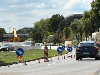 Cantieri per i lavori in corso Unità d'Italia