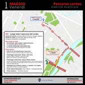 La mappa del corteo del Primo Maggio di quest'anno