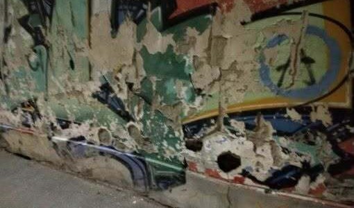 Le condizioni del muro della Tesoriera Le condizioni del muro della Tesoriera