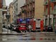 I vigili del fuoco sul luogo dell'incendio