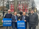 Da sx il Ministro Zangrillo, i senatori Gasparri e Rosso, il segretario cittadino Fontana