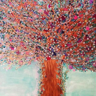 &quot;L'albero della Pace e della Poesia&quot; (acrilico, matite, pennarelli) - Valentina Sassano, 2022