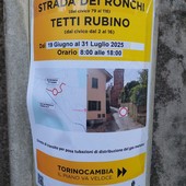 Cartelli annunciano un nuovo cantiere a Cavoretto