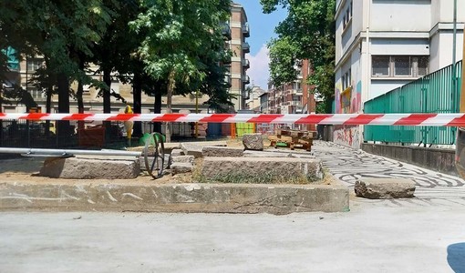 Lavori in piazza Alimonda Lavori in piazza Alimonda