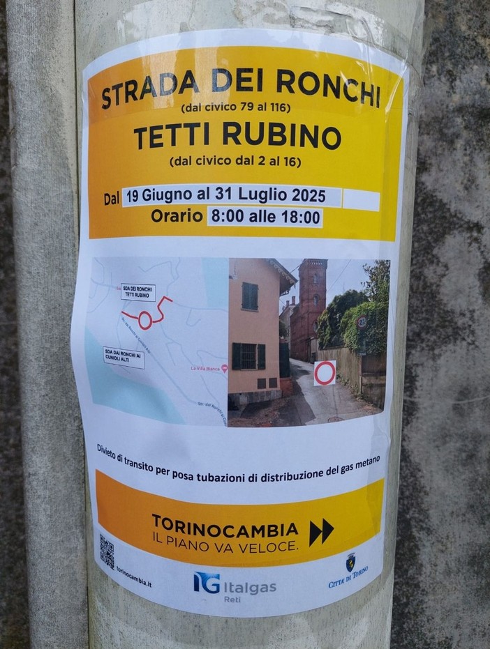 Cartelli annunciano un nuovo cantiere a Cavoretto