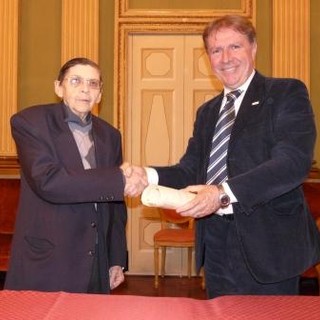 Aldo Rosa in una premiazione a Pinerolo di qualche anno fa