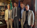 Federico Lerza, primo a sinistra, all’incontro in Consolato