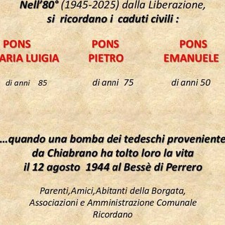 Un dettaglio della targa che verrà posta a Bessè