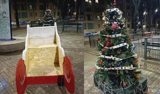 La slitta e l'albero dei giardini Alimonda