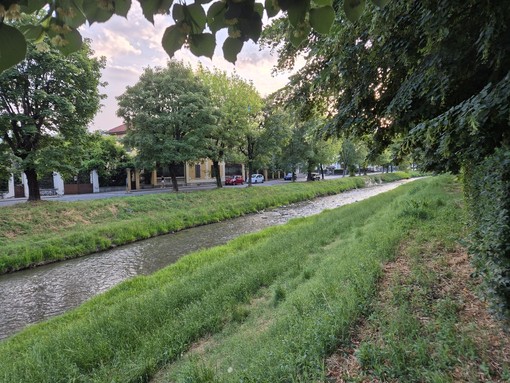 Il Lemina nella zona ospedale a Pinerolo