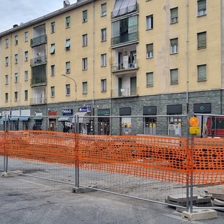 Il cantiere di piazza Roma prima delle modifiche alla viabilità in vigore da domani