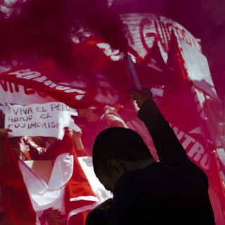 Un momento della conclusione del corteo in Piazza Solferino - Foto di Daniele Caponnetto