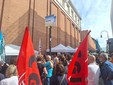 Il presidio di protesta davanti alla Rai