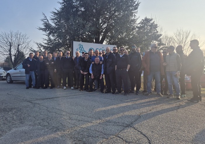 Gli autisti in sciopero Gli autisti in sciopero