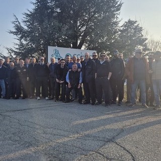 Gli autisti in sciopero a Pinerolo