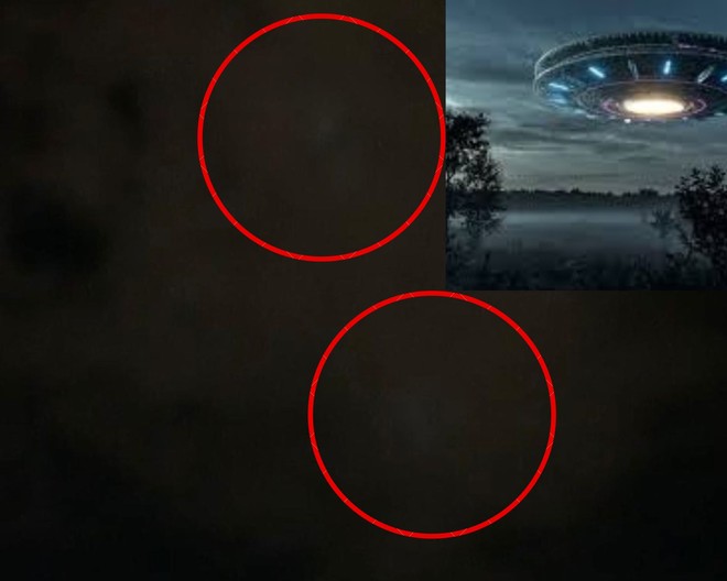 Un frame del video che riprende alcune misteriose luci nel cielo