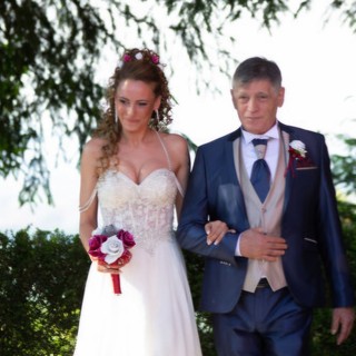 Biagio Vigna con la figlia Francesca nel giorno del suo matrimonio