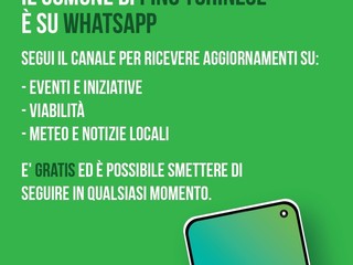 Nuovo canale WhatsApp per il Comune di Pino Torinese