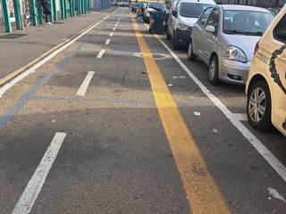 La pista ciclabile di via Giordano Bruno e via Bossoli La pista ciclabile di via Giordano Bruno e via Bossoli