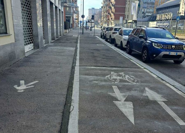 La pista ciclabile di via Giordano Bruno e via Bossoli La pista ciclabile di via Giordano Bruno e via Bossoli
