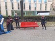 L'inaugurazione della panchina rossa di corso Siccardi L'inaugurazione della panchina rossa di corso Siccardi