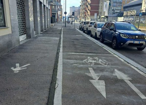 La pista ciclabile di via Giordano Bruno e via Bossoli La pista ciclabile di via Giordano Bruno e via Bossoli
