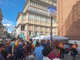 Il presidio di protesta davanti alla Rai