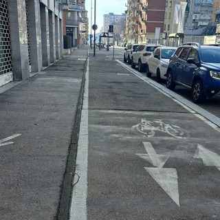 La pista ciclabile di via Giordano Bruno e via Bossoli La pista ciclabile di via Giordano Bruno e via Bossoli