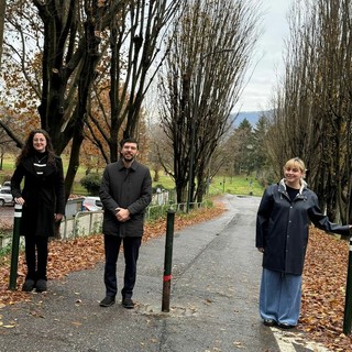 Il presidente Lomanto con i coordinatori Braga e Zaccaro in via Rossetti