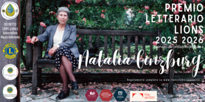 Premio Letterario Lions, sabato 11 ottobre la conferenza stampa della VII edizione dedicata a Natalia Ginzburg