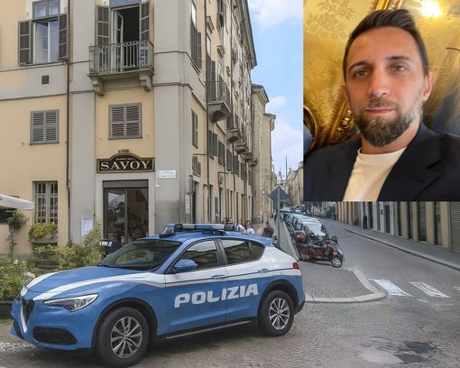 La polizia intervenuta in piazza Savoia (nel tondo il consigliere Caputo)