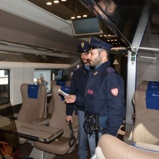 Controllo della Polfer a bordo di un treno