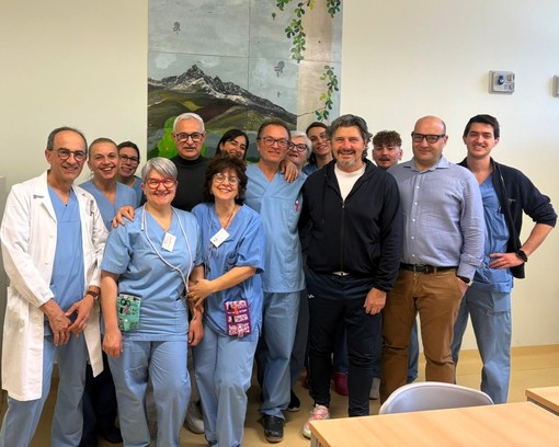 Ceravolo e Padovano con il personale dell’Asl To3